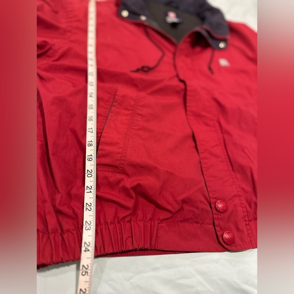 VTG 90s Chaps Ralph Lauren Jacket Mens Sz:L Red Blue Hooded Windbreaker Full Zip - Picture 5 of 13